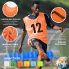 Numbered Soccer Pinnies Scrimmage Vest Soccer Bibs Sports Pennies Team Training Practice Vest for Adult Youth(12 pcs)