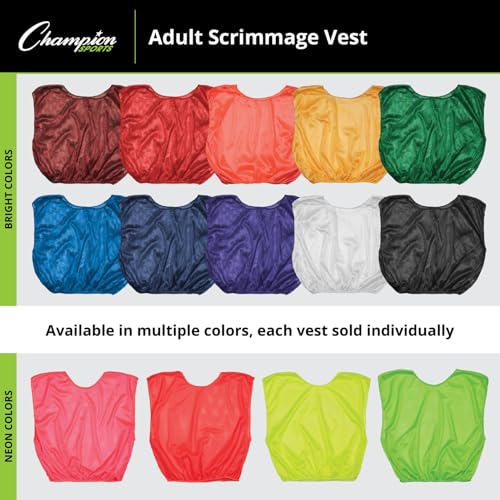 unisex-adult Mesh Practice Scrimmage Vest Regular and Numbered (Youth and Adult) - Pack of 12