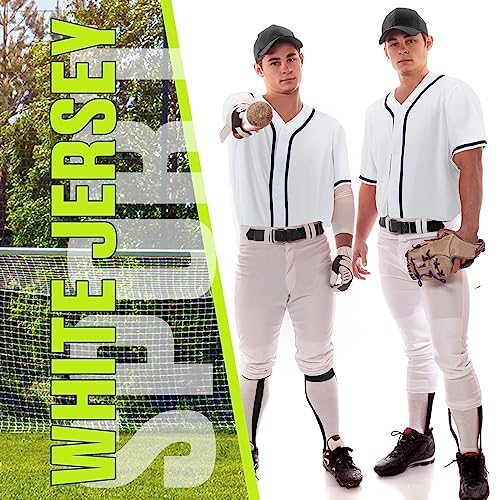 4 Pcs Baseball Jersey Men Jersey Blank Plain Button Down Baseball Jersey Short Sleeve Jersey Team for Hipster