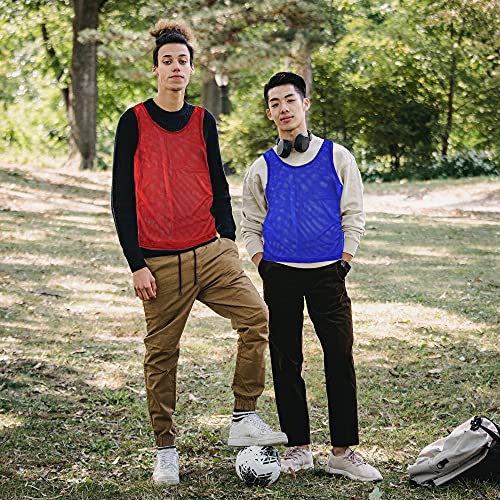12 Pinnies Scrimmage Vests Team Practice Jersey for Child Youth Teen Lightweight