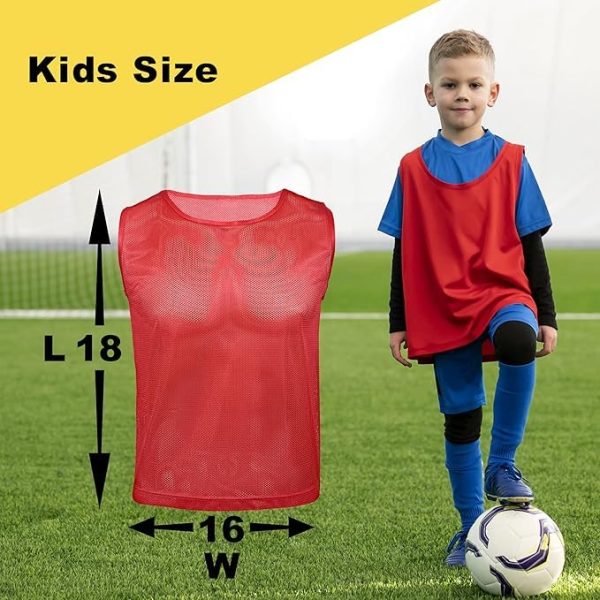 Youth Scrimmage Vests & Soccer Pennies – Breathable Mesh Soccer Pinnies, Pennies for Sports Youth