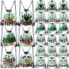 24 Pcs Cheer Drawstring Backpack Bulk Clear PVC Cheerleader Gym Storage Bags Gift for Sports Team Women Accessories (Green)