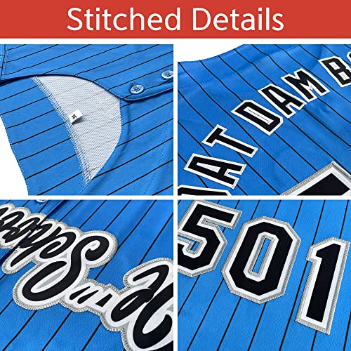 Custom Stripe Baseball Jersey Button Down Shirts Team Uniform Personalized Stitched Name Number Logo