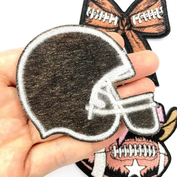 NOIAFZY 9pcs Denim Rugby Element Iron-on Cloth Patches, Embroidered Applique for Rugby Team Uniforms, DIY Backpack Decoration,